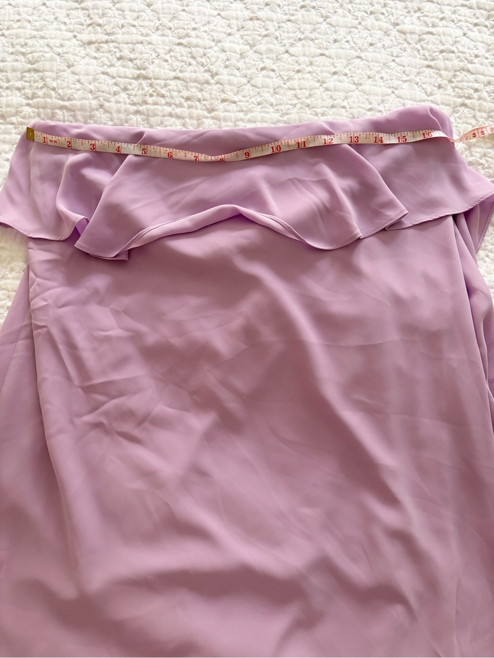 Amanda Uprichard x Revolve Tally Dress Lilac Ruffle Strapless Sz Medium - Picture 8 of 9